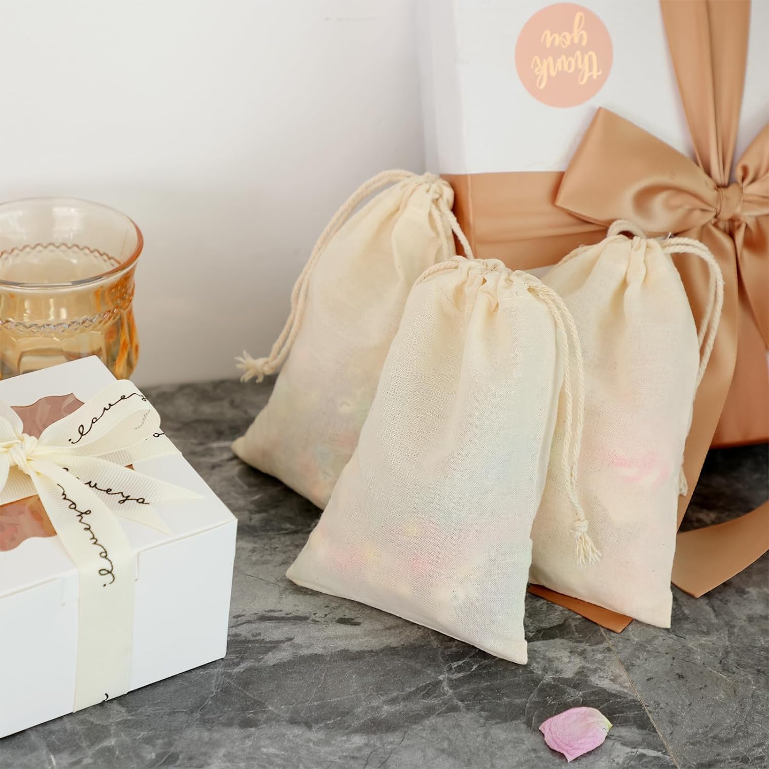 Muslin Drawstring Bag (10pc Pack)