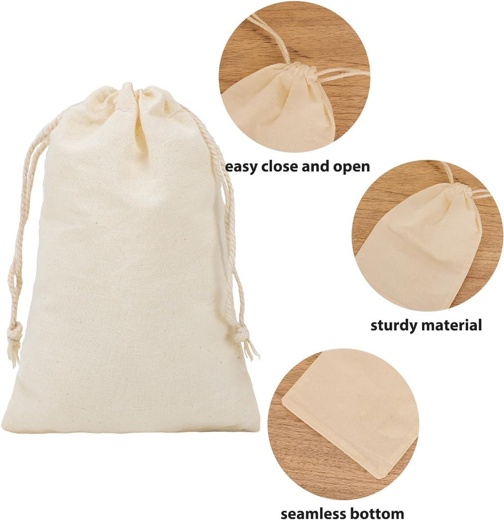 Muslin Drawstring Bag (10pc Pack)