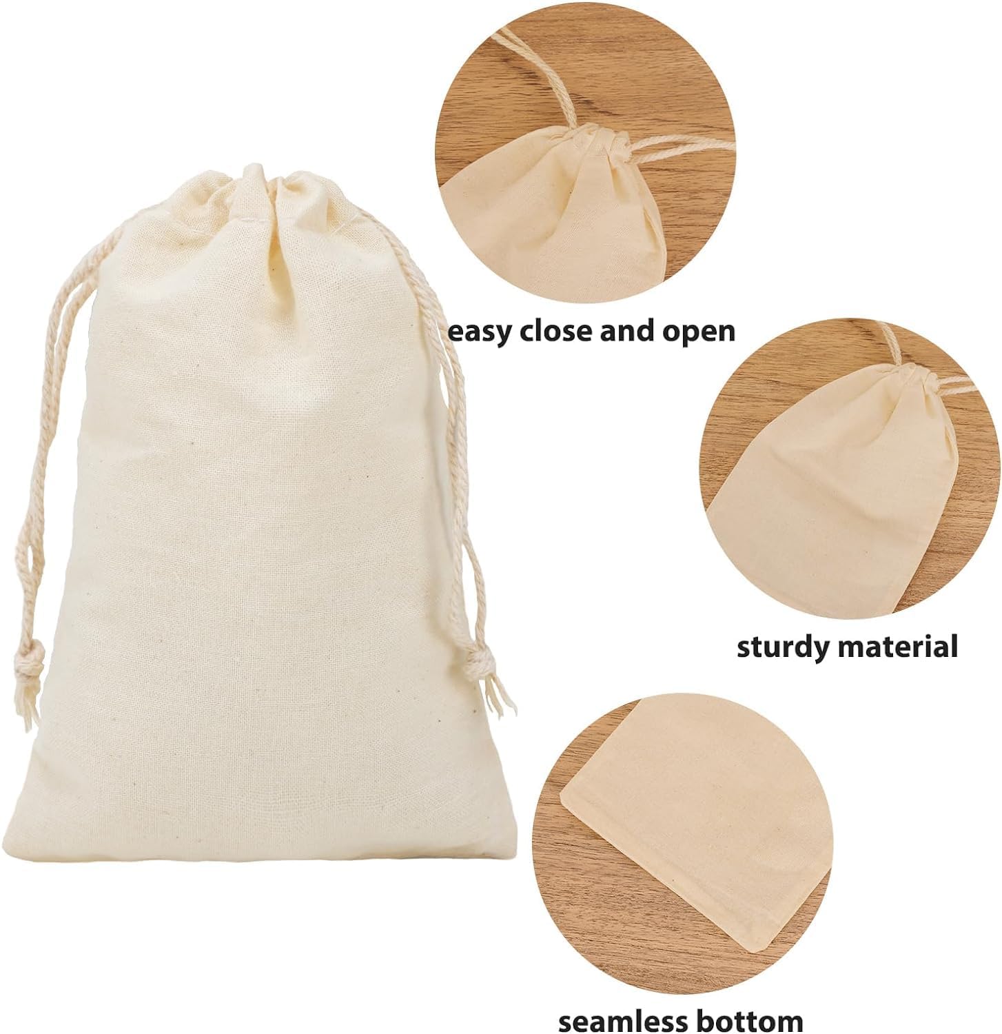 Muslin Drawstring Bag (10pc Pack)