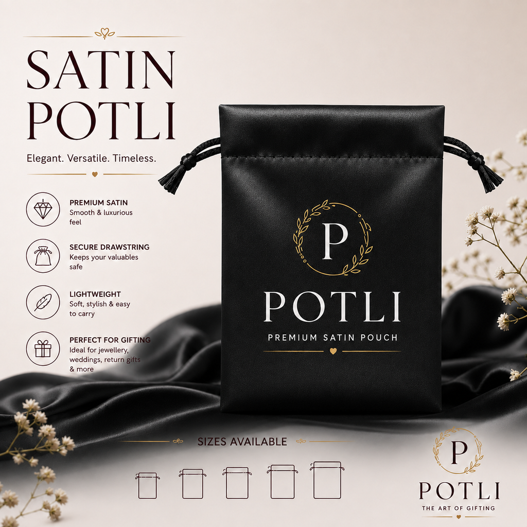 BLACK SATIN POTLI – PREMIUM PACKAGING FOR BRANDS