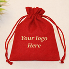 Red Drawstring Pouch Cotton