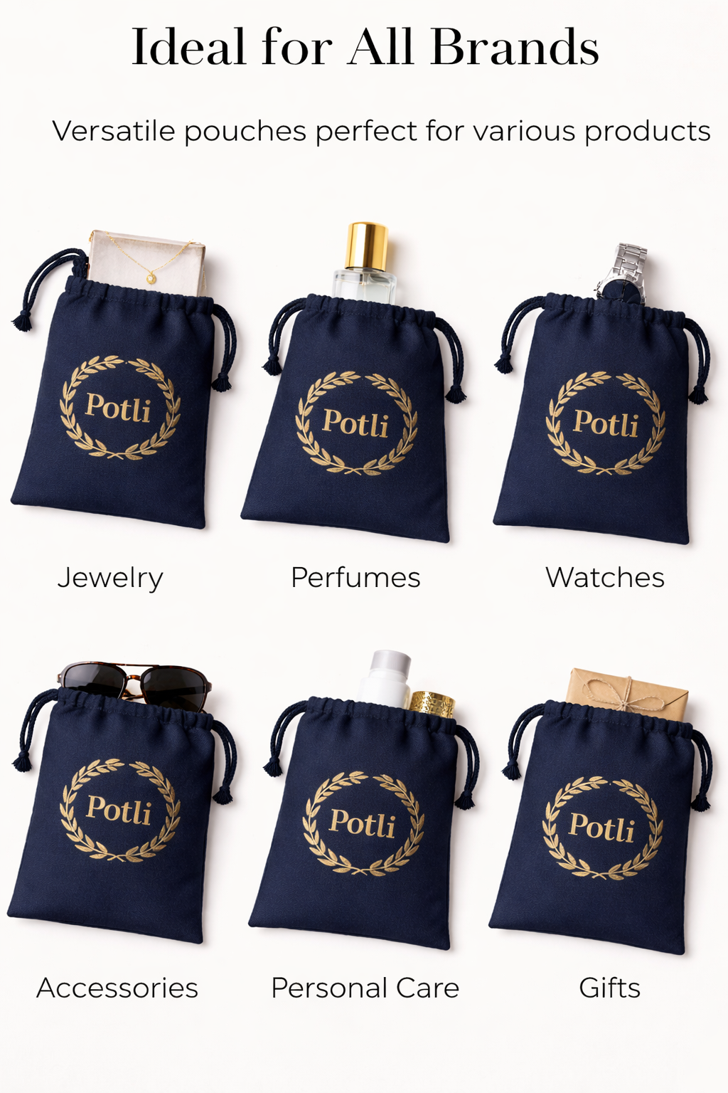 Navy Blue Potli Cotton