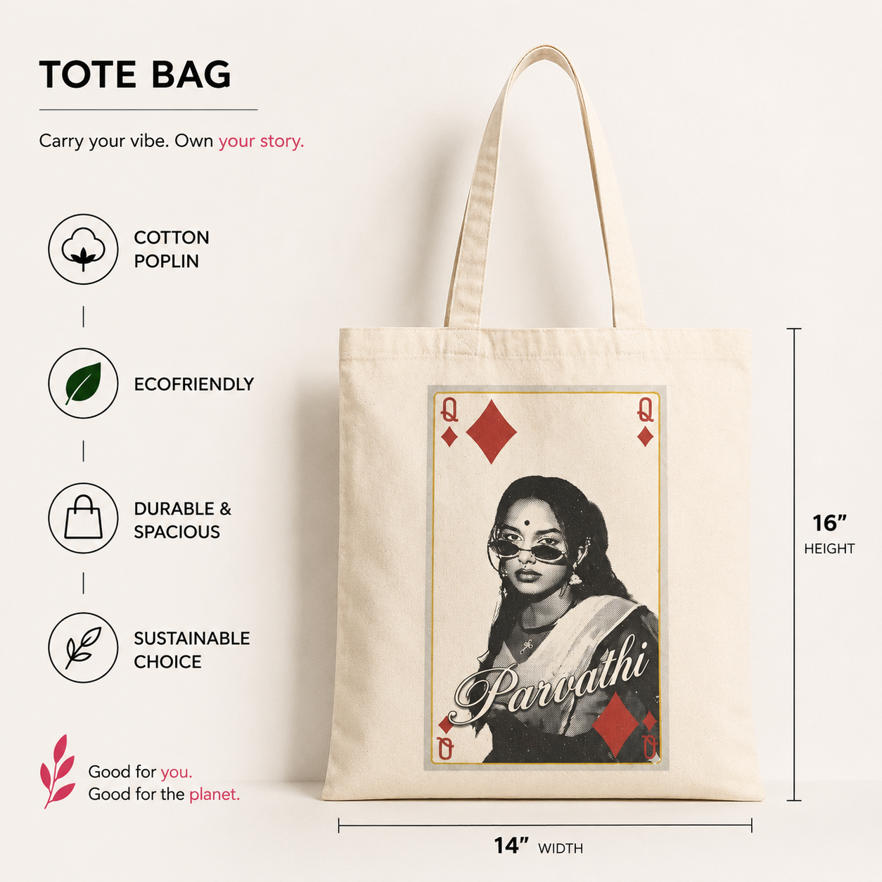Desi Baddie Tote - 14x16 inch
