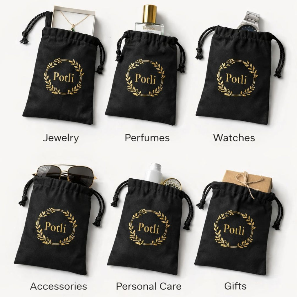 Black Drawstring Pouch