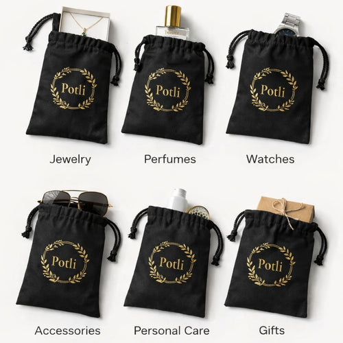 Black Drawstring Pouch