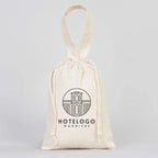 Cotton Drawstring Pouch 8" X 6" | Natural Favor Bag with Short Handle