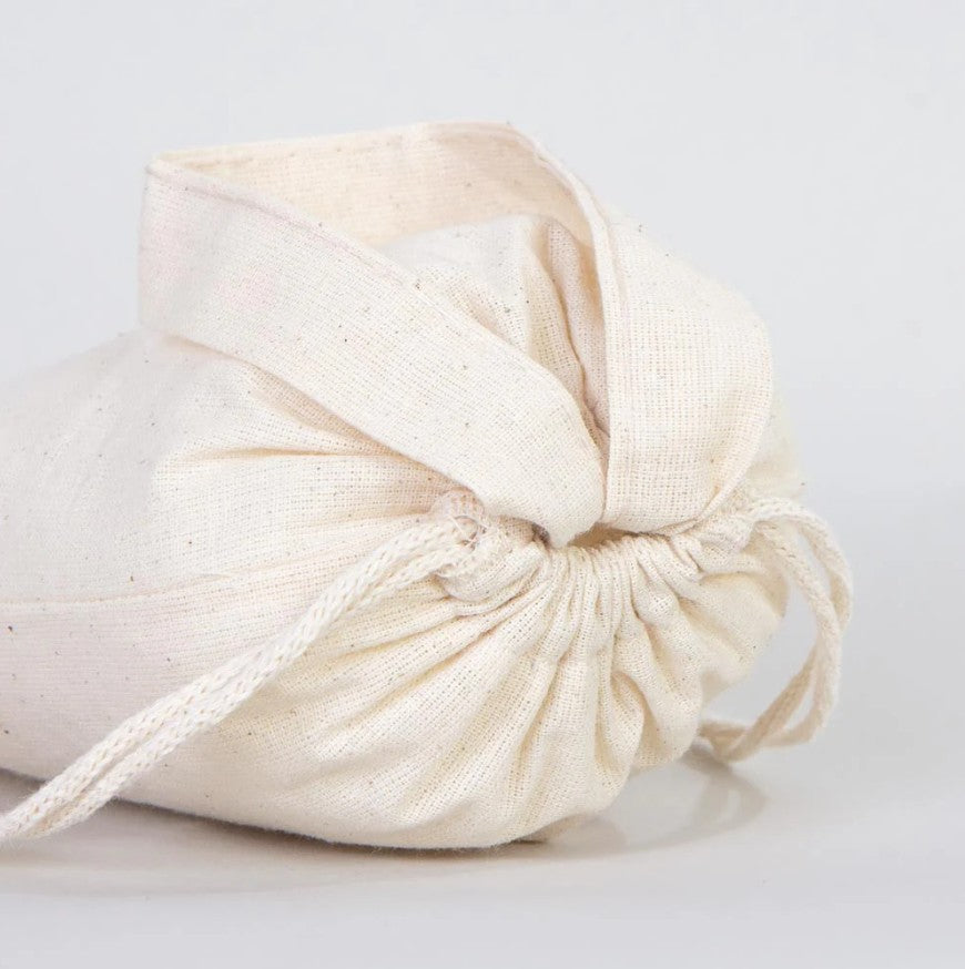 Cotton Drawstring Pouch 8" X 6" | Natural Favor Bag with Short Handle
