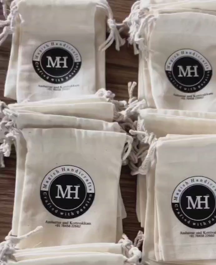 Cotton Muslin Potli Bags For Brand Packaging (180gsm)